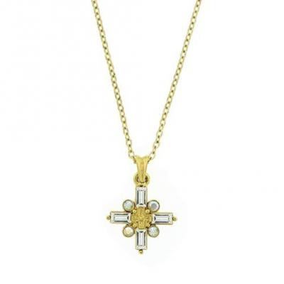 gold crystal cross necklace.JPG